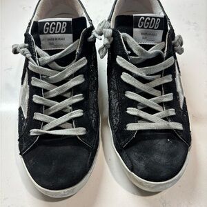 Golden Goose Black and White Super-Star Sneakers